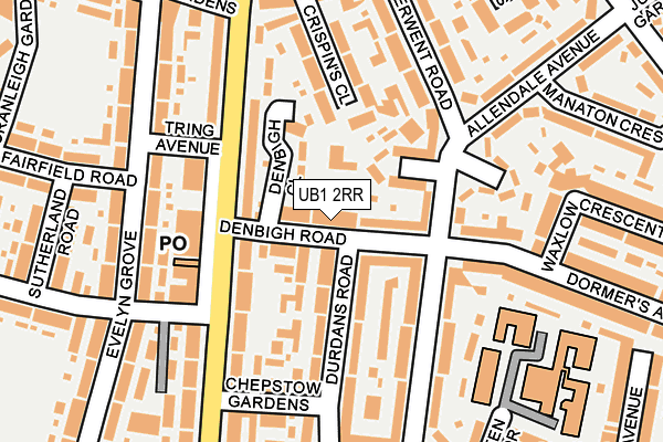 UB1 2RR map - OS OpenMap – Local (Ordnance Survey)