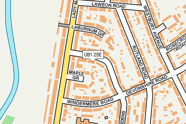 UB1 2SE map - OS OpenMap – Local (Ordnance Survey)