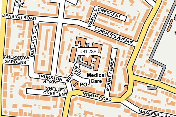 UB1 2SH map - OS OpenMap – Local (Ordnance Survey)