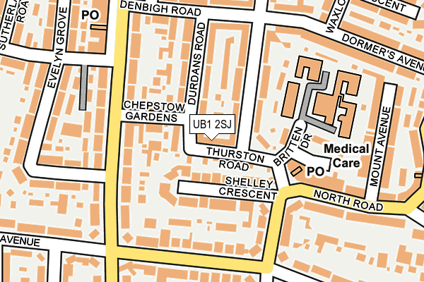 UB1 2SJ map - OS OpenMap – Local (Ordnance Survey)