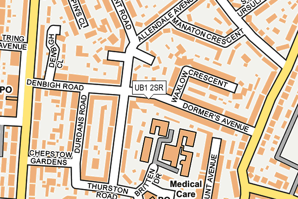 UB1 2SR map - OS OpenMap – Local (Ordnance Survey)