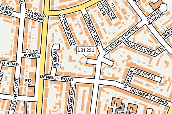 UB1 2SU map - OS OpenMap – Local (Ordnance Survey)