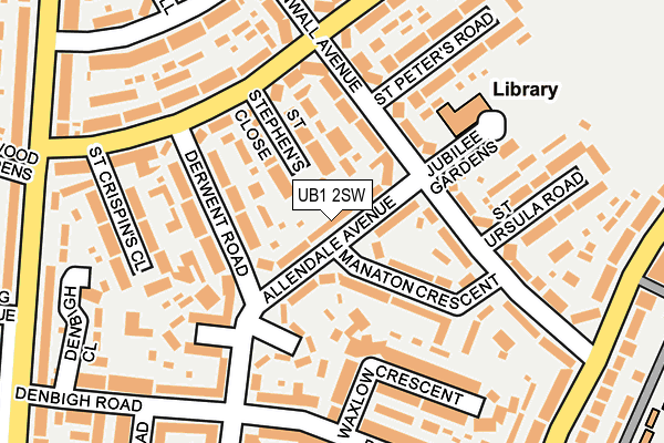 UB1 2SW map - OS OpenMap – Local (Ordnance Survey)
