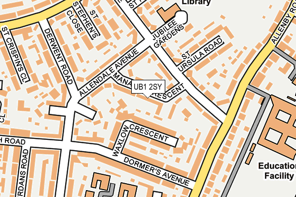 UB1 2SY map - OS OpenMap – Local (Ordnance Survey)