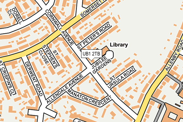 UB1 2TB map - OS OpenMap – Local (Ordnance Survey)