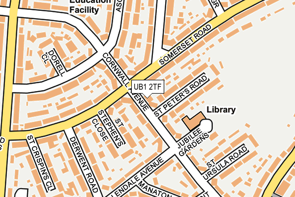 UB1 2TF map - OS OpenMap – Local (Ordnance Survey)