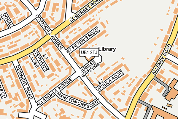 UB1 2TJ map - OS OpenMap – Local (Ordnance Survey)