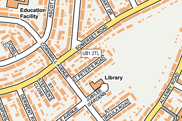 UB1 2TL map - OS OpenMap – Local (Ordnance Survey)