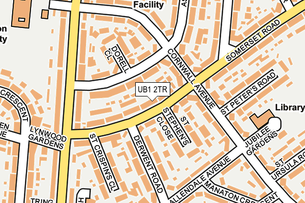 UB1 2TR map - OS OpenMap – Local (Ordnance Survey)