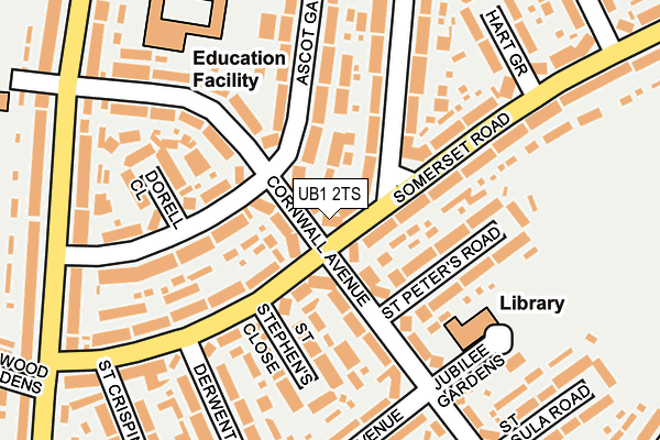 UB1 2TS map - OS OpenMap – Local (Ordnance Survey)