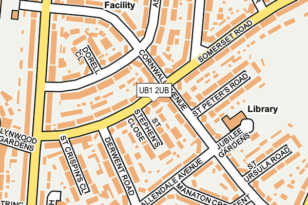 UB1 2UB map - OS OpenMap – Local (Ordnance Survey)