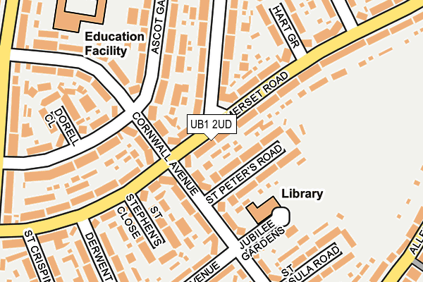 UB1 2UD map - OS OpenMap – Local (Ordnance Survey)