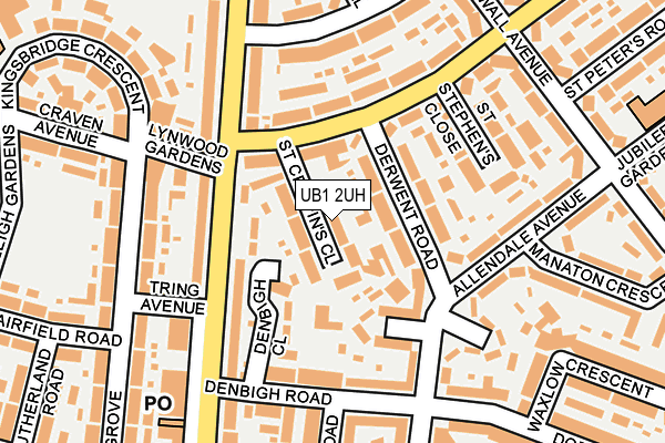 UB1 2UH map - OS OpenMap – Local (Ordnance Survey)