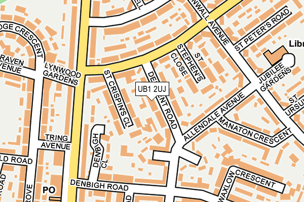 UB1 2UJ map - OS OpenMap – Local (Ordnance Survey)