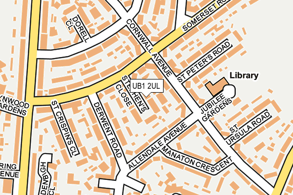 UB1 2UL map - OS OpenMap – Local (Ordnance Survey)