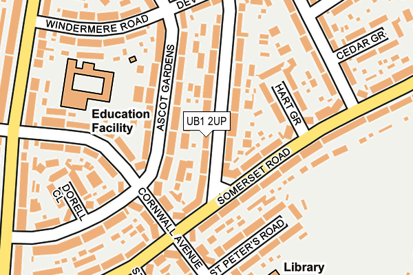 UB1 2UP map - OS OpenMap – Local (Ordnance Survey)