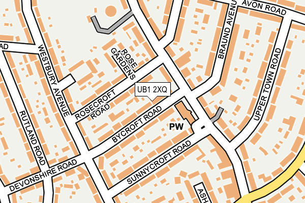 UB1 2XQ map - OS OpenMap – Local (Ordnance Survey)