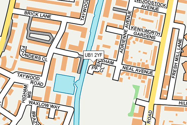 UB1 2YF map - OS OpenMap – Local (Ordnance Survey)