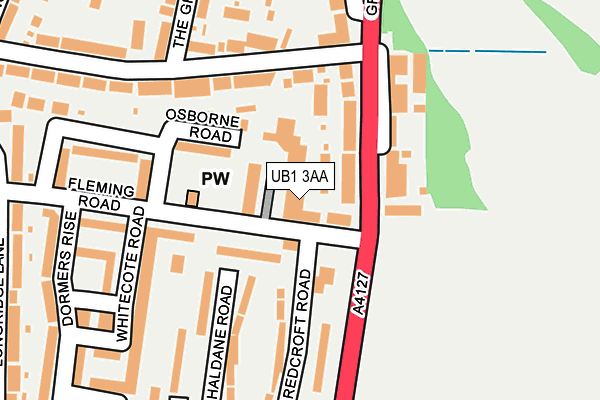 UB1 3AA map - OS OpenMap – Local (Ordnance Survey)