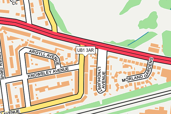 UB1 3AR map - OS OpenMap – Local (Ordnance Survey)
