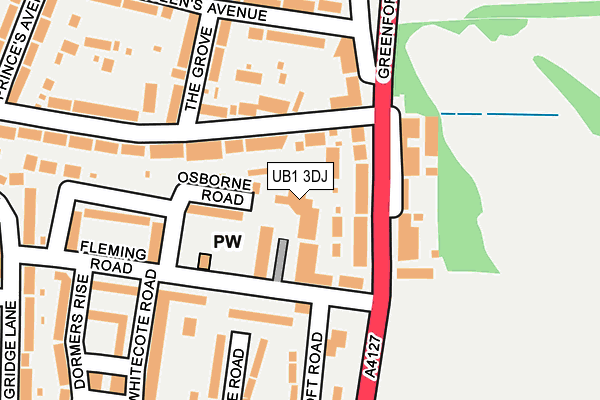 UB1 3DJ map - OS OpenMap – Local (Ordnance Survey)