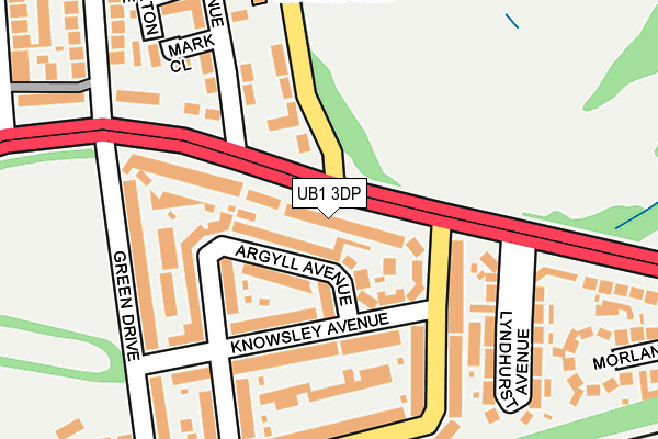 UB1 3DP map - OS OpenMap – Local (Ordnance Survey)