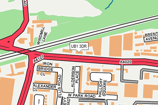 UB1 3DR map - OS OpenMap – Local (Ordnance Survey)