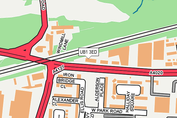 UB1 3ED map - OS OpenMap – Local (Ordnance Survey)