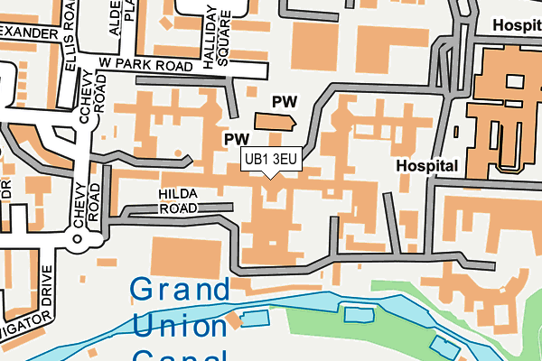 UB1 3EU map - OS OpenMap – Local (Ordnance Survey)