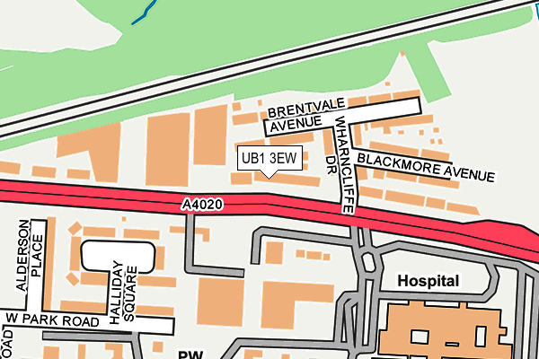 UB1 3EW map - OS OpenMap – Local (Ordnance Survey)