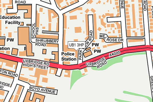 UB1 3HP map - OS OpenMap – Local (Ordnance Survey)