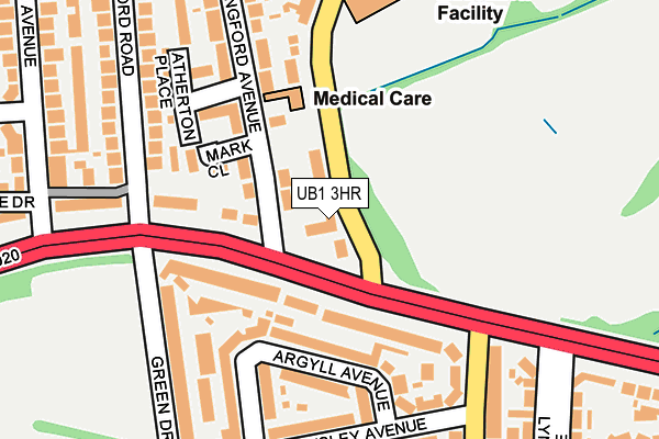 UB1 3HR map - OS OpenMap – Local (Ordnance Survey)
