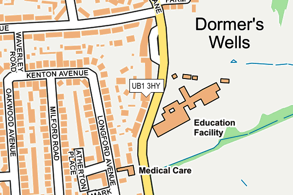 UB1 3HY map - OS OpenMap – Local (Ordnance Survey)