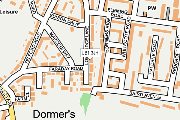 UB1 3JH map - OS OpenMap – Local (Ordnance Survey)