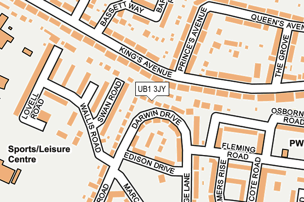 UB1 3JY map - OS OpenMap – Local (Ordnance Survey)