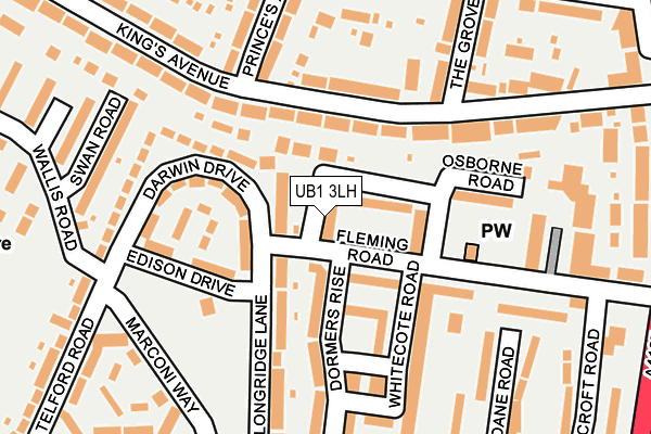 UB1 3LH map - OS OpenMap – Local (Ordnance Survey)