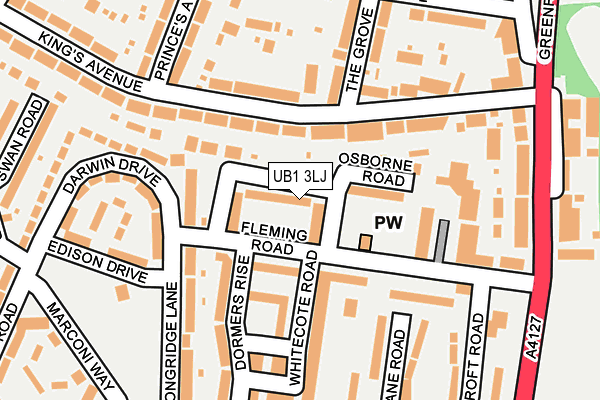 UB1 3LJ map - OS OpenMap – Local (Ordnance Survey)