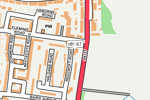 UB1 3LT map - OS OpenMap – Local (Ordnance Survey)