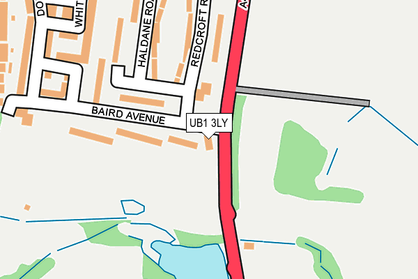 UB1 3LY map - OS OpenMap – Local (Ordnance Survey)