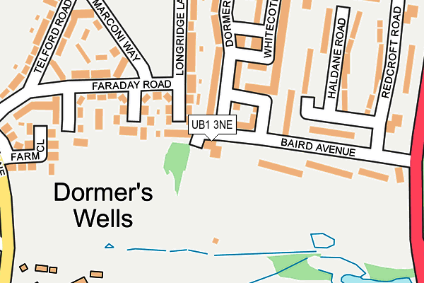 UB1 3NE map - OS OpenMap – Local (Ordnance Survey)