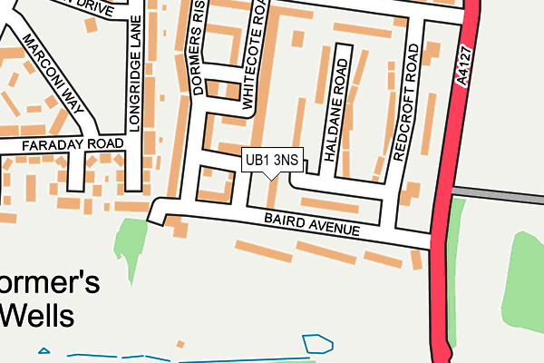 UB1 3NS map - OS OpenMap – Local (Ordnance Survey)