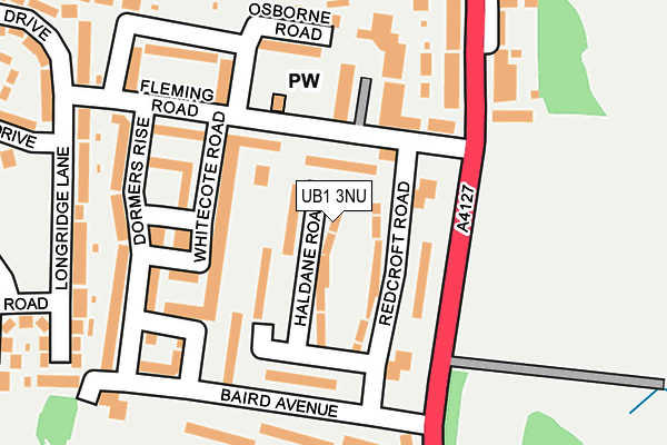UB1 3NU map - OS OpenMap – Local (Ordnance Survey)