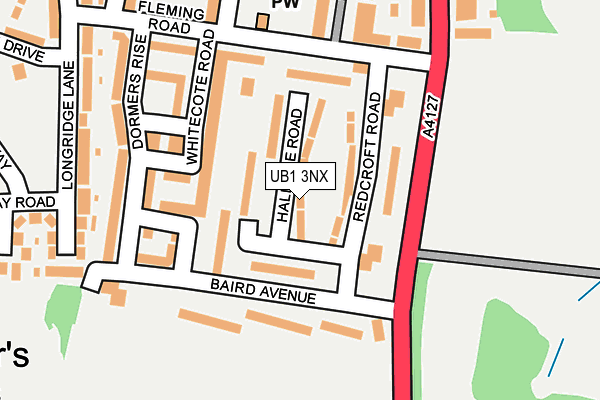 UB1 3NX map - OS OpenMap – Local (Ordnance Survey)