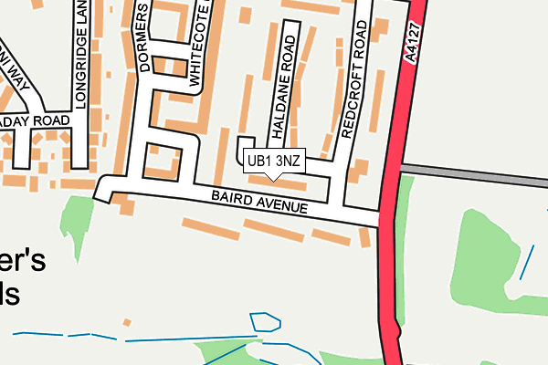 UB1 3NZ map - OS OpenMap – Local (Ordnance Survey)