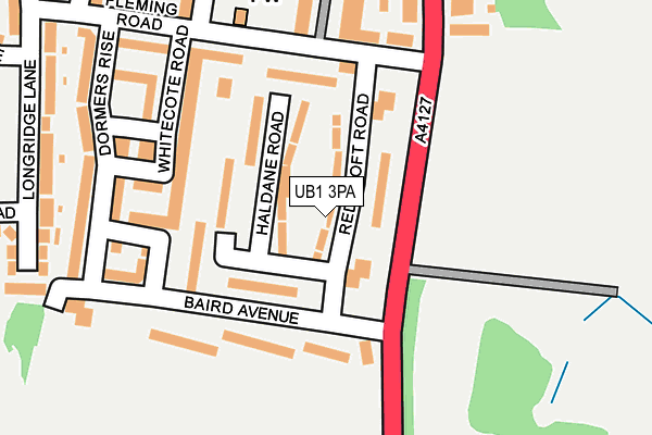 UB1 3PA map - OS OpenMap – Local (Ordnance Survey)