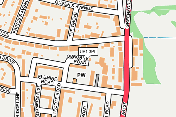 UB1 3PL map - OS OpenMap – Local (Ordnance Survey)