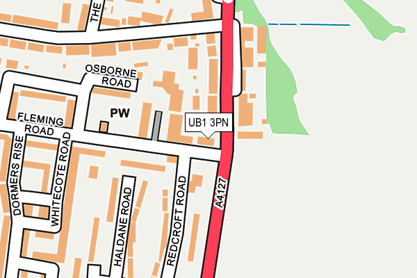 UB1 3PN map - OS OpenMap – Local (Ordnance Survey)