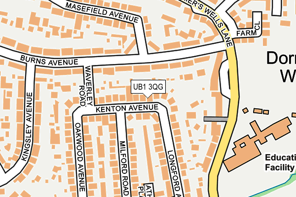 UB1 3QG map - OS OpenMap – Local (Ordnance Survey)