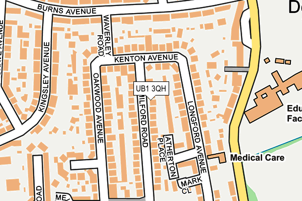 UB1 3QH map - OS OpenMap – Local (Ordnance Survey)