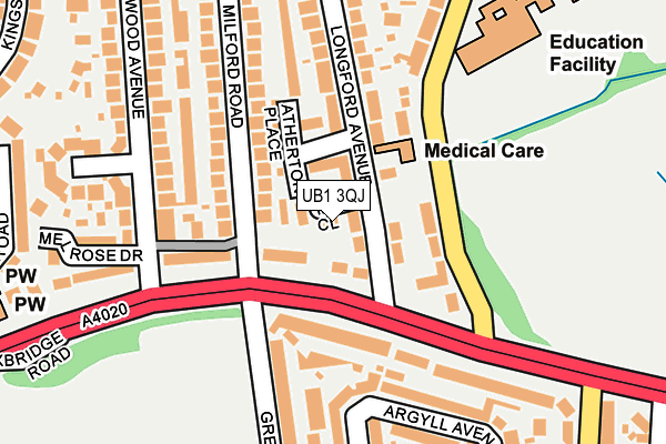 UB1 3QJ map - OS OpenMap – Local (Ordnance Survey)